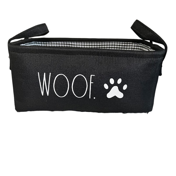 Rae Dunn Dog Nwot Rae Dunn Black Canvas And Gingham Woof Dog Toy